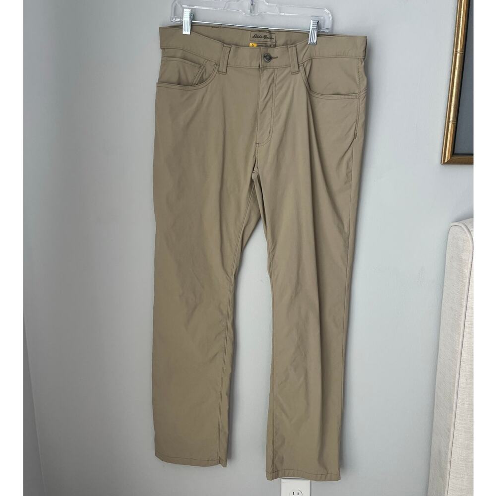 Eddie Bauer Travex Pant Nylon Hiking Outdoors Stretch Beige Gorpcore 38/32